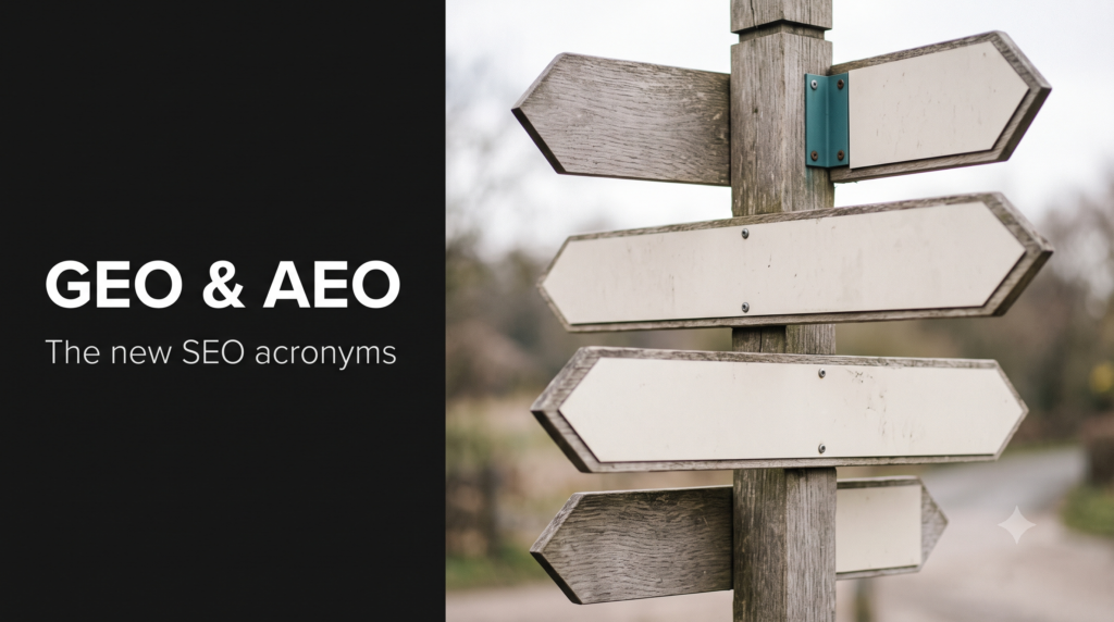 Three brass nameplates mounted on one wooden door, reading SEO, AEO, and GEO