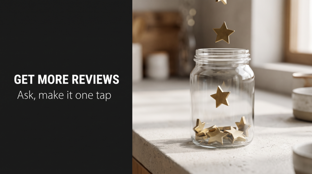 Glass jar collecting small brass five-point star tokens one at a time