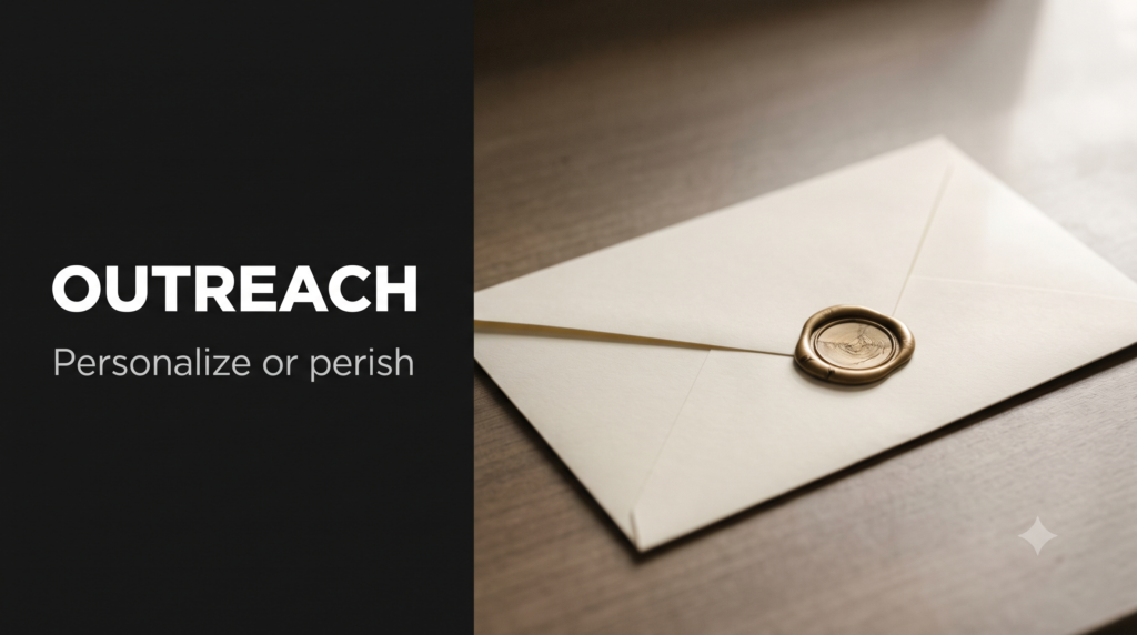 One hand-addressed envelope standing out in a tray of identical plain envelopes