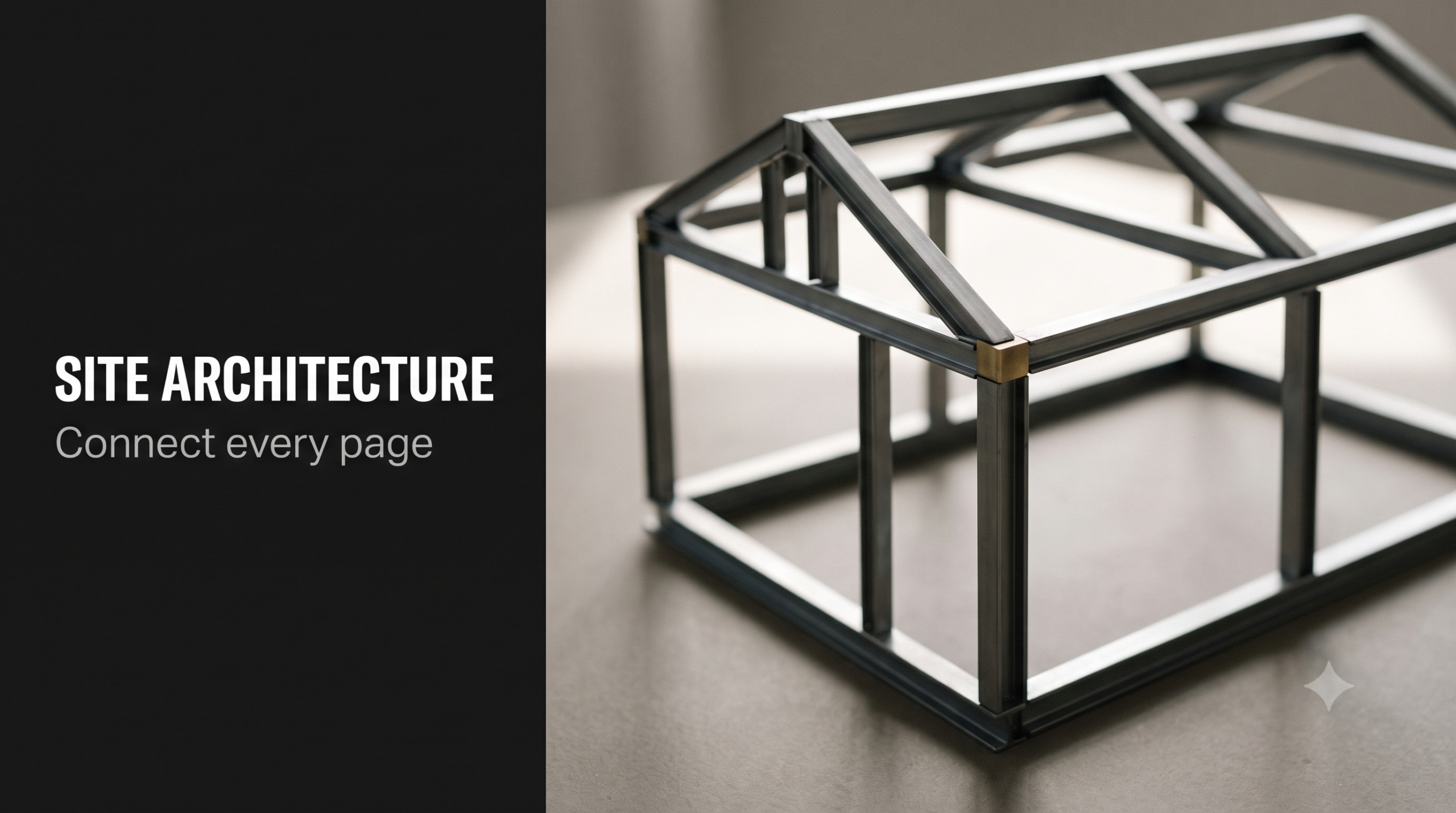Steel structural girder frame of a small building model, beams into one skeleton